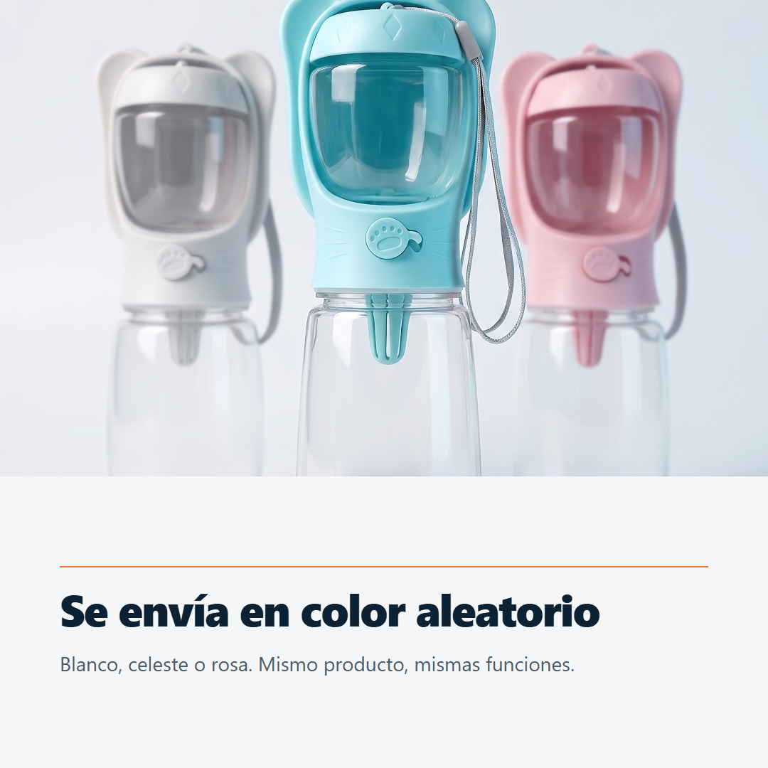 Botella 3 en 1 para Mascotas · 350 ml