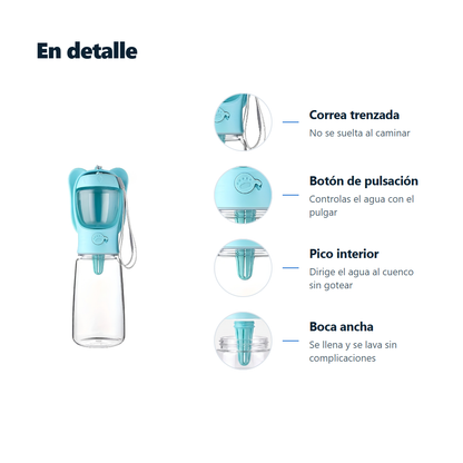 Botella 3 en 1 para Mascotas · 350 ml