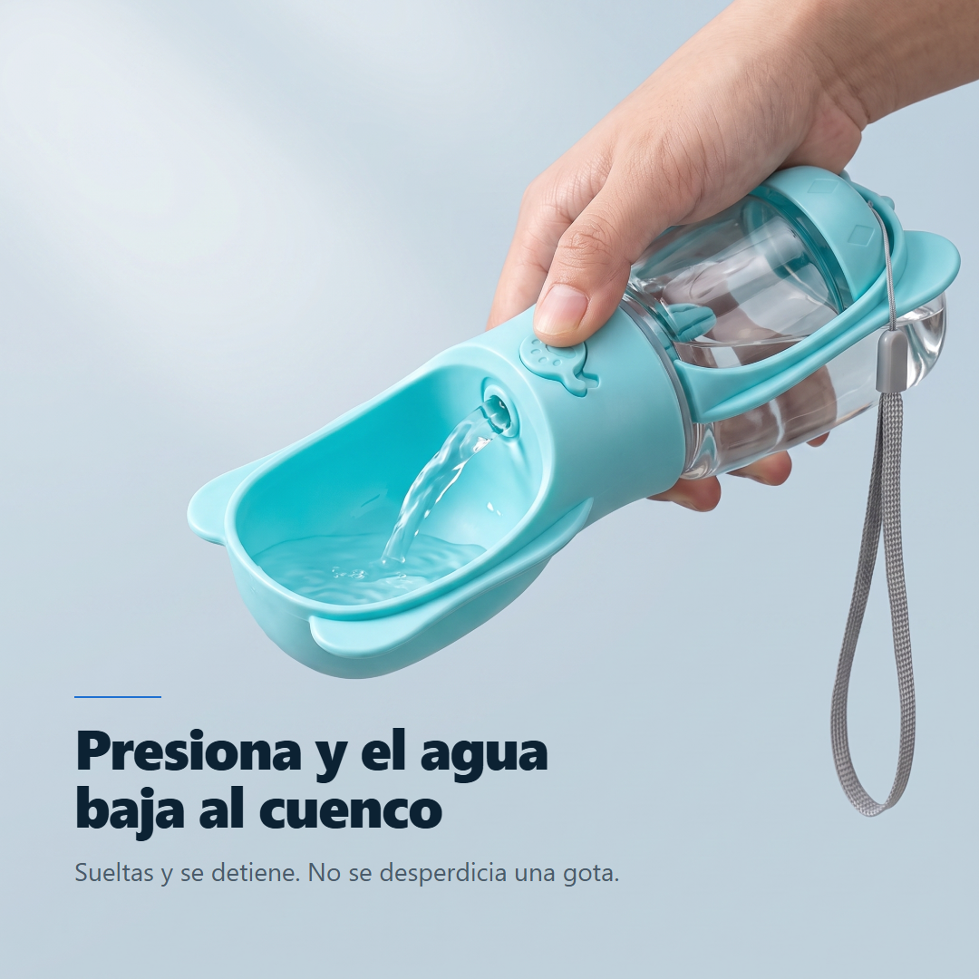 Botella 3 en 1 para Mascotas · 350 ml