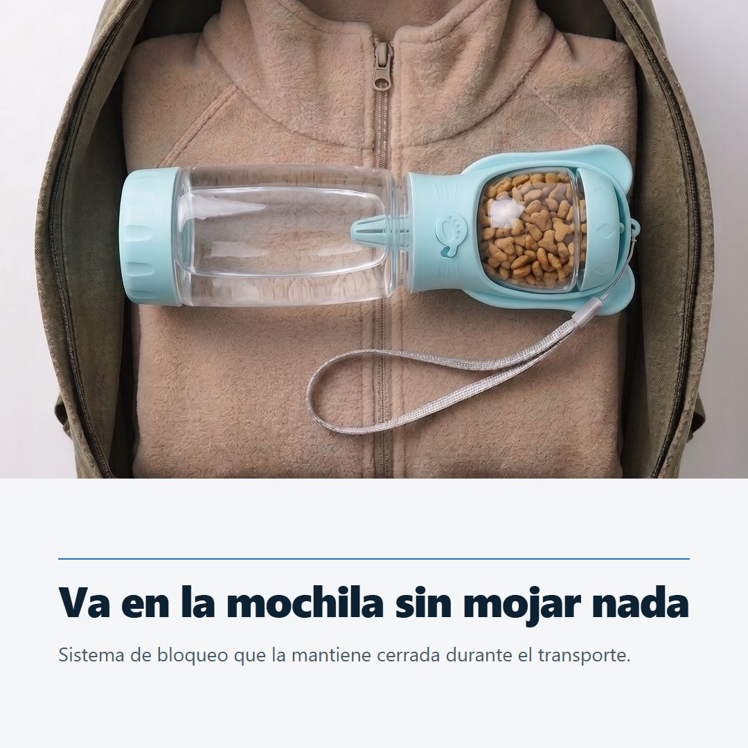 Botella 3 en 1 para Mascotas · 350 ml