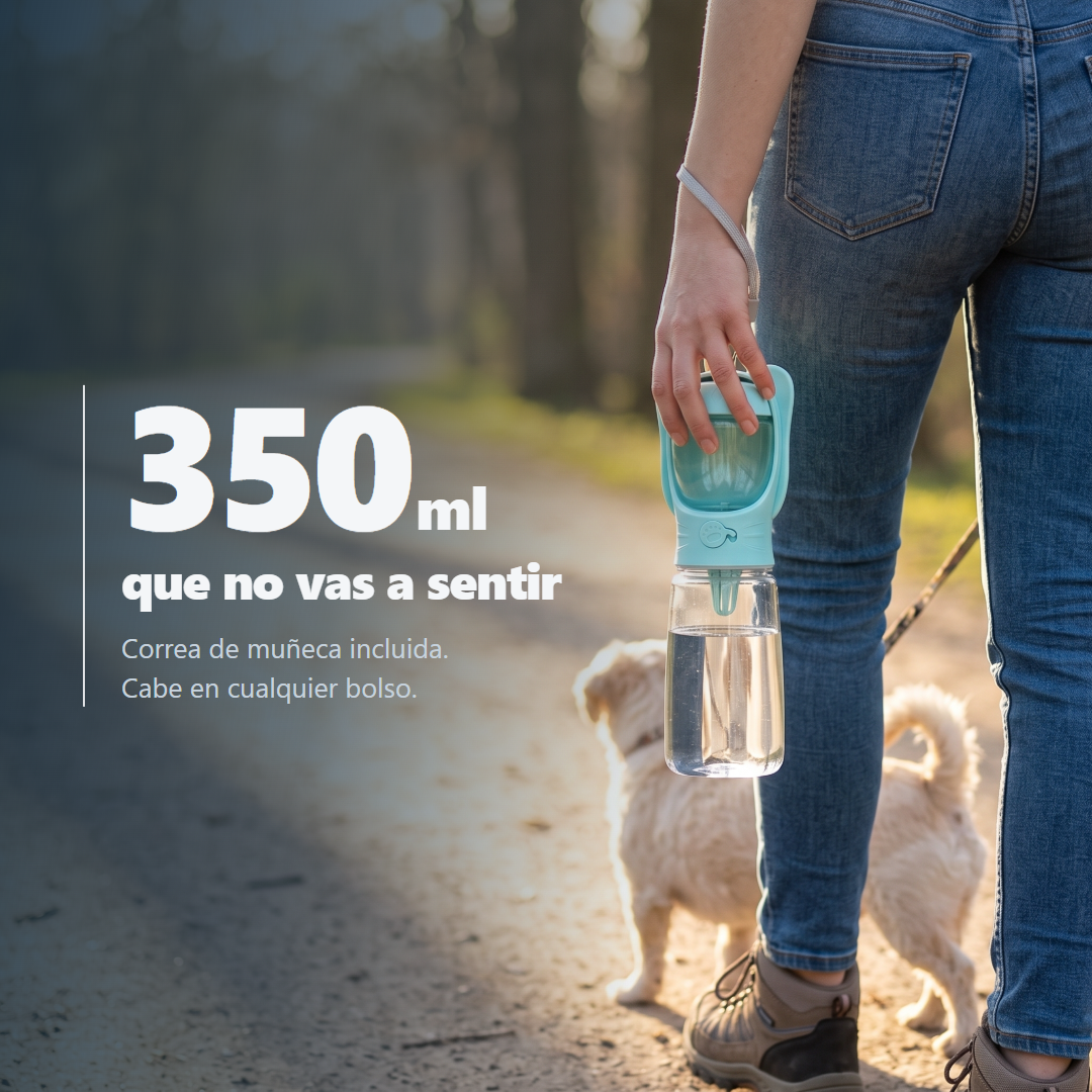 Botella 3 en 1 para Mascotas · 350 ml